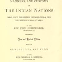 History, manners, and customs of the Indian nations who once inhabited Pennsylvania and the neighboring states